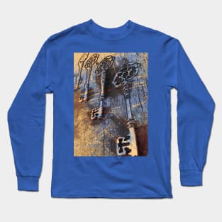 Steampunk Keys. Magic Keys. Blue Long Sleeve T-Shirt